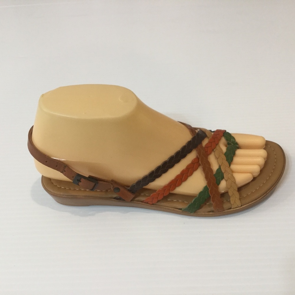NEW Leather Strappy Sandals LORENZO CHELINI 6 - Picture 5 of 7